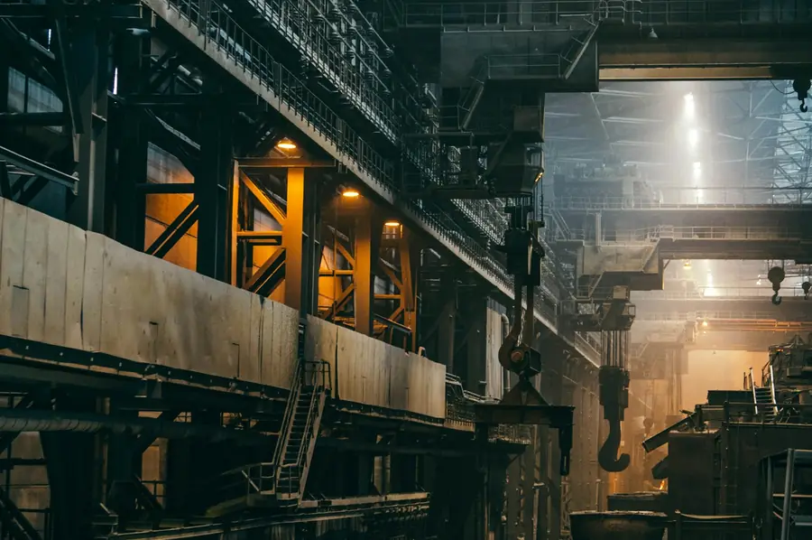 Interior of a steel-framed industrial building